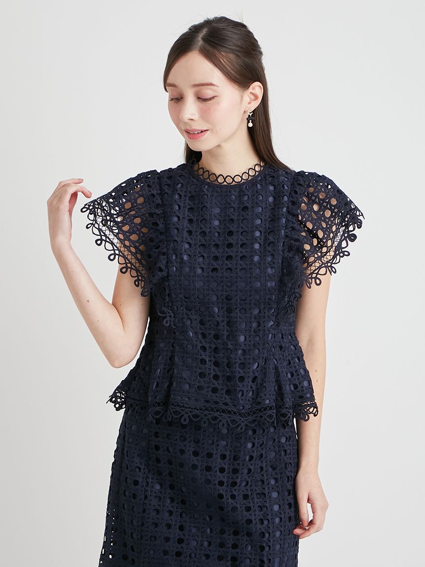 CELFORD「【セットアップ対応】ジオメトリックパターンレースブラウス」|シャツ・ブラウス|DNVY