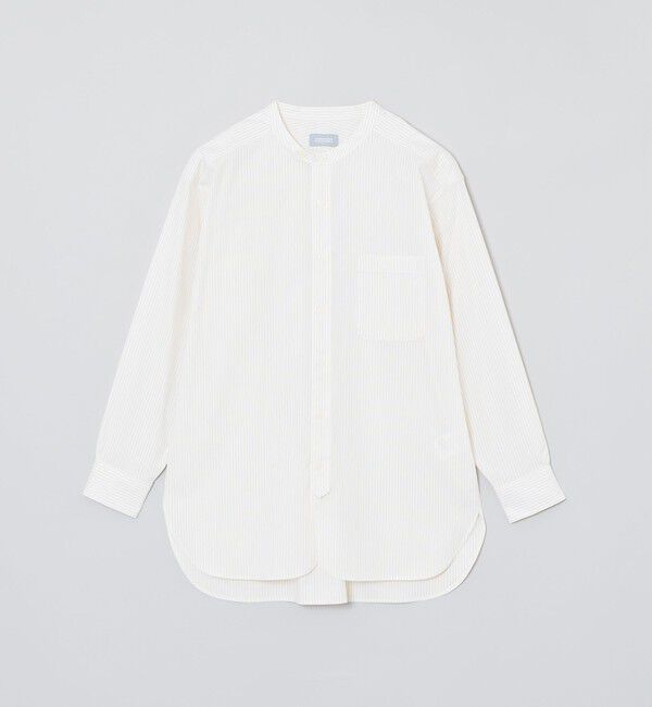 MACKINTOSH PHILOSOPHY「GREY LABEL ストライプバンドカラーシャツ」|シャツ・ブラウス|イエロー