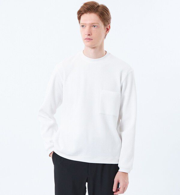 MACKINTOSH PHILOSOPHY「ブリテック クルーネックロンT テクノワッフル」|Tシャツ・カットソー|ホワイト