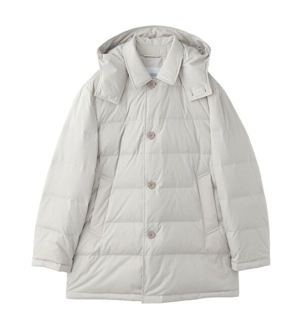 MACKINTOSH PHILOSOPHY「ナイロンハイマルチ WELLINGTON HOOD BT short(ウェリントンフードボタンスルーショート)」|ダウン|グレー