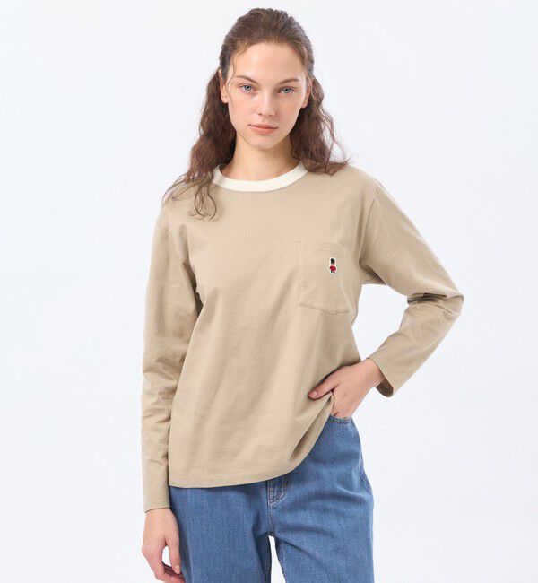 MACKINTOSH PHILOSOPHY「バッキンガムベア リンガーロンT」|Tシャツ・カットソー|ベージュ