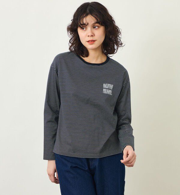 MACKINTOSH PHILOSOPHY「GREY LABEL 【SHARP LOGO】ロングスリーブボーダーTシャツ」|Tシャツ・カットソー|ブラック