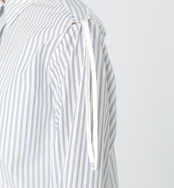  「ストライプショルダーカットアウトシャツ」|シャツ・ブラウス|