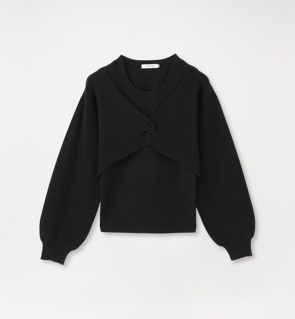  「ニットレイヤードトップス」|ニット・セーター|ブラック