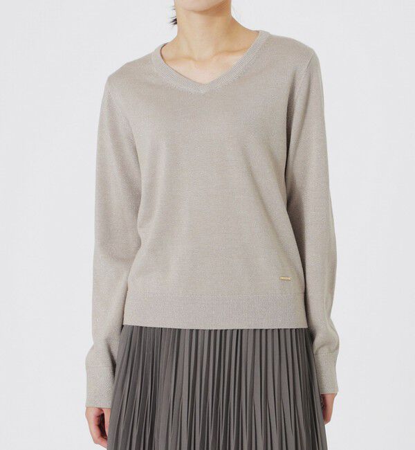  「ラメハイゲージVネック」|ニット・セーター|