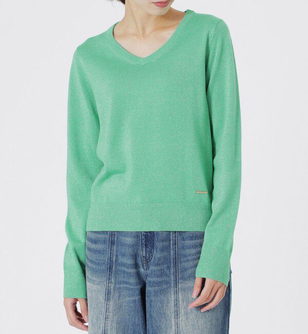  「ラメハイゲージVネック」|ニット・セーター|