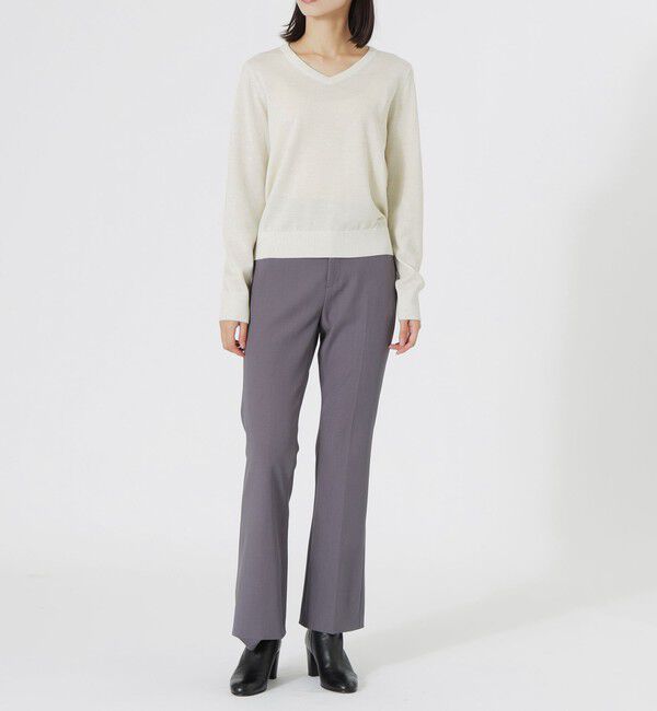  「ラメハイゲージVネック」|ニット・セーター|