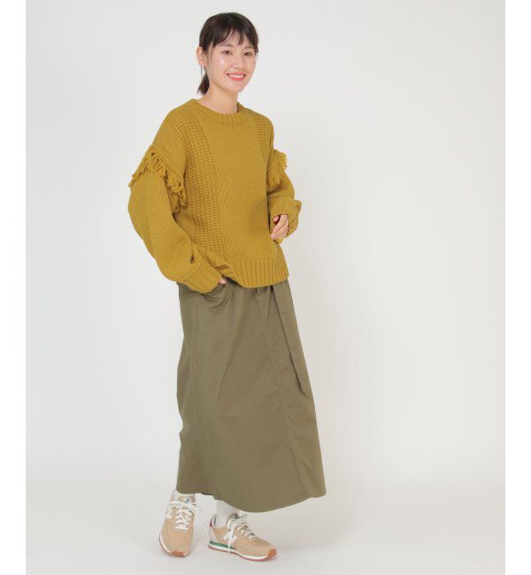 ikka「袖フリンジニットプルオーバー」|プルオーバー|