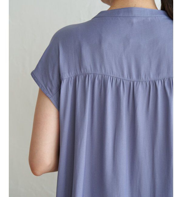 ikka「カッセンギャザーフレンチ袖シャツ」|シャツ・ブラウス|