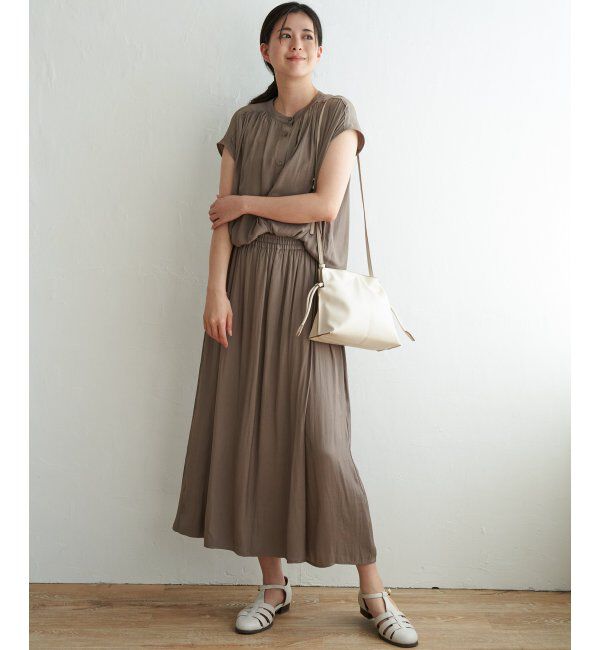 ikka「カッセンギャザーフレンチ袖シャツ」|シャツ・ブラウス|