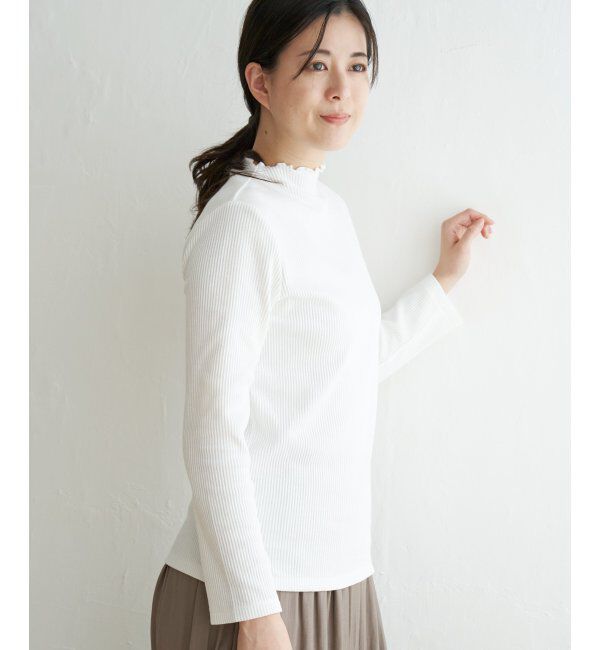 ikka「三角テレコ長袖Tシャツ」|Tシャツ・カットソー|