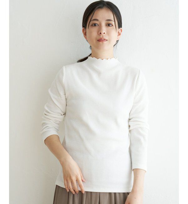 ikka「三角テレコ長袖Tシャツ」|Tシャツ・カットソー|