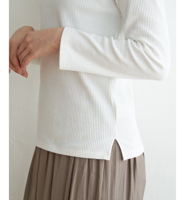 ikka「三角テレコ長袖Tシャツ」|Tシャツ・カットソー|