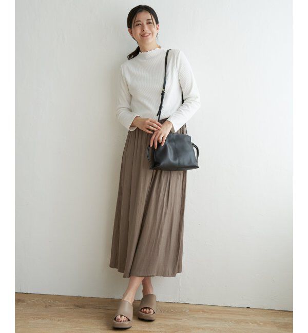 ikka「三角テレコ長袖Tシャツ」|Tシャツ・カットソー|