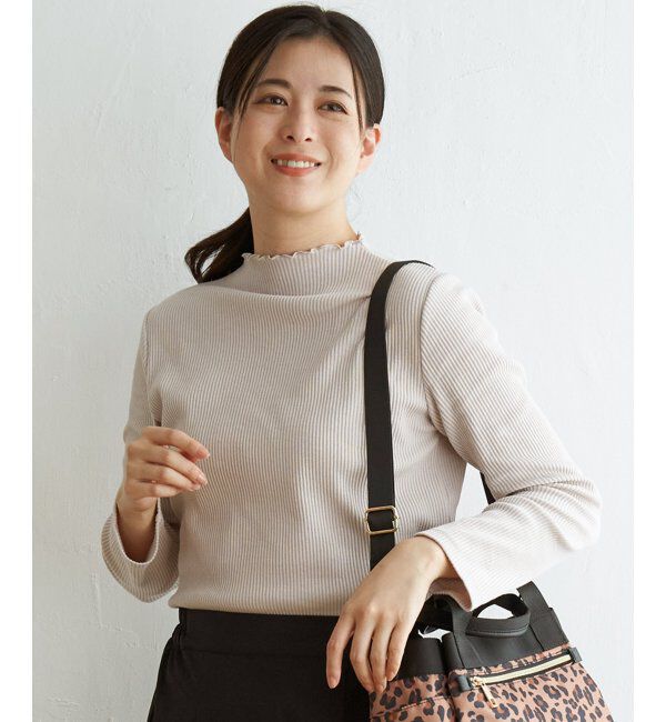 ikka「三角テレコ長袖Tシャツ」|Tシャツ・カットソー|ライトグレイ