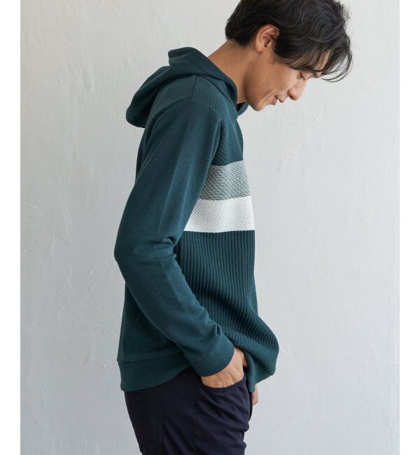 ikka「ブロックスジャガードパーカー」|パーカー|