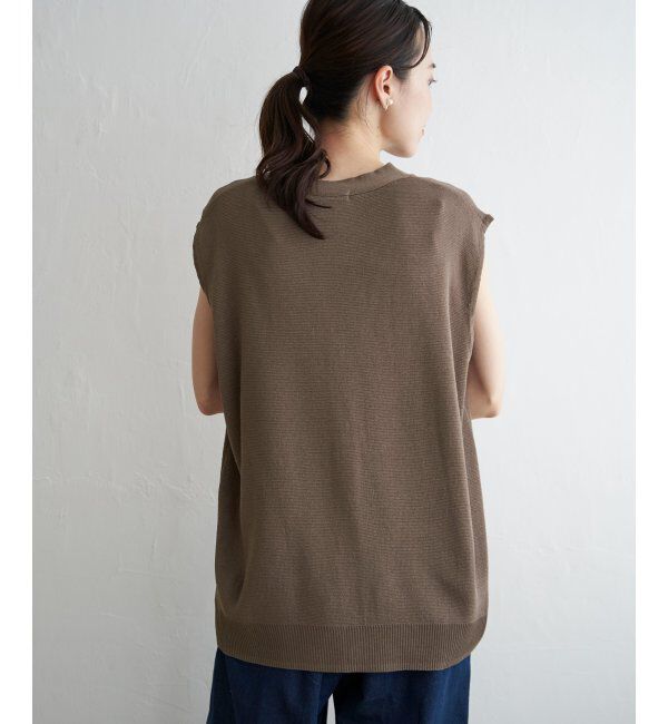 ikka「ハーフミラノニットベスト」|ニット・セーター|