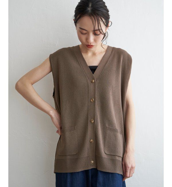 ikka「ハーフミラノニットベスト」|ニット・セーター|