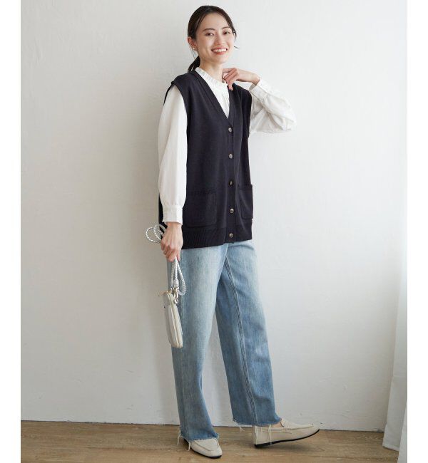 ikka「ハーフミラノニットベスト」|ニット・セーター|
