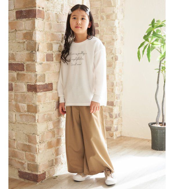 ikka kids「チュール重ねロゴプリントプルオーバー（120~160cm）」|Tシャツ・カットソー|