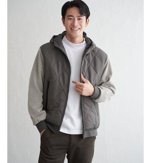 ikka「【親子コーデ】sorona(R)ブロックスコンビパーカー」|ブルゾン・スタジャン|