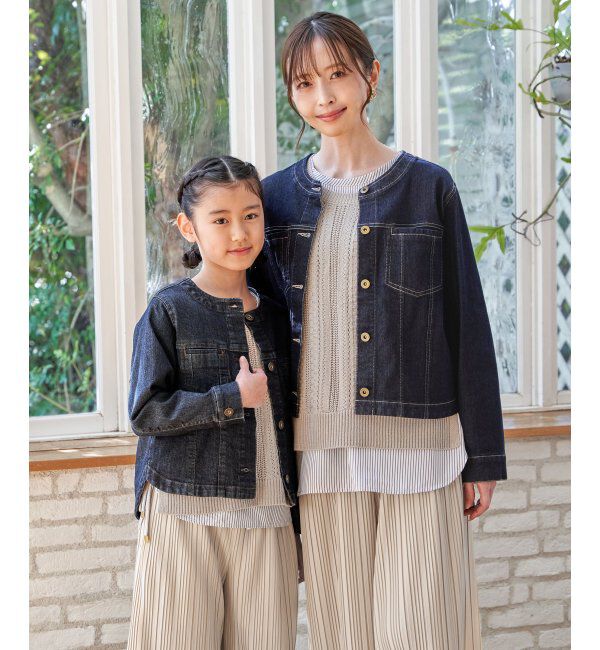 ikka kids「【親子コーデ】ストレッチノーカラーGジャン（110~160cm）」|その他|