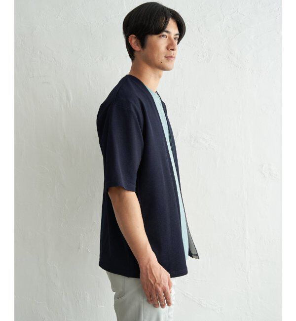 ikka「冷感DRY鹿の子5分袖カーディガン」|カーディガン|