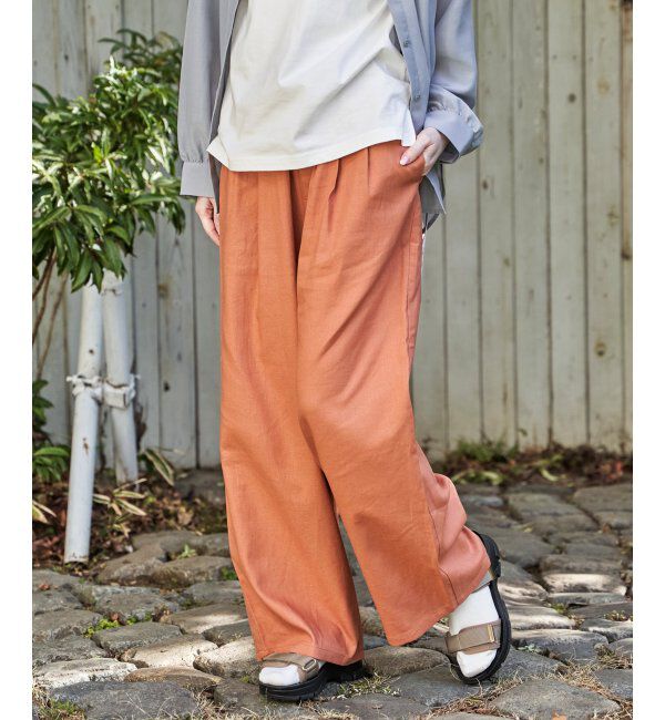 ikka「麻混ベルト付きイージーパンツ」|その他|