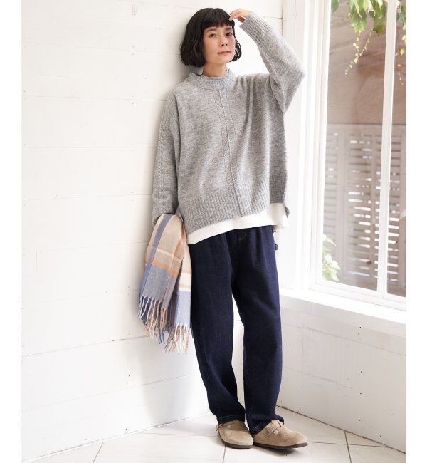 Lbc with Life「透かしラインバックスリットニット」|カーディガン|