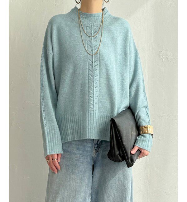 Lbc with Life「透かしラインバックスリットニット」|カーディガン|