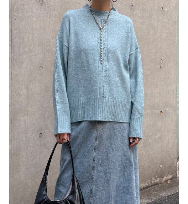 Lbc with Life「透かしラインバックスリットニット」|カーディガン|