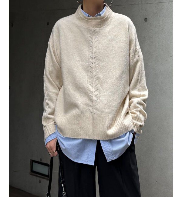 Lbc with Life「透かしラインバックスリットニット」|カーディガン|