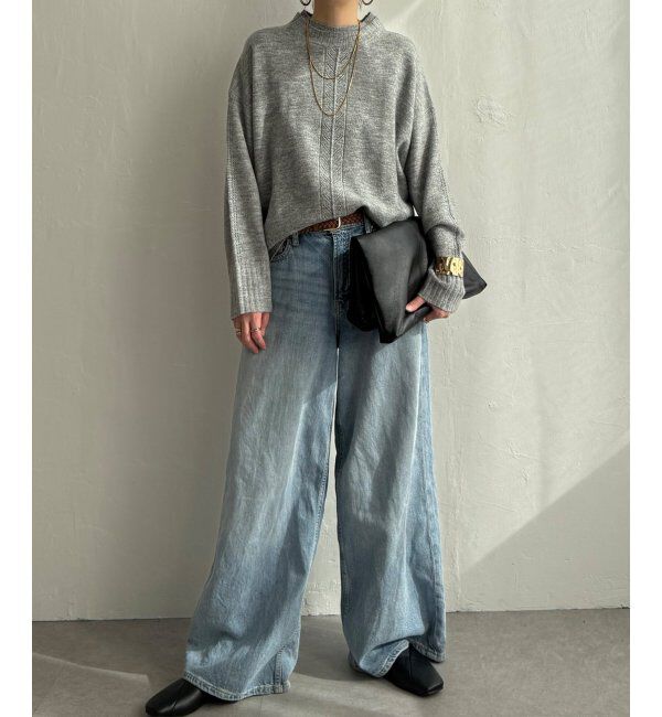 Lbc with Life「透かしラインバックスリットニット」|カーディガン|