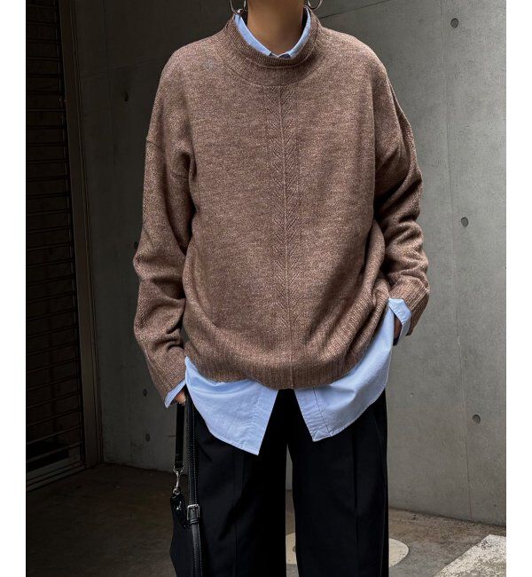 Lbc with Life「透かしラインバックスリットニット」|カーディガン|