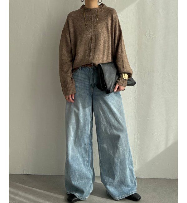 Lbc with Life「透かしラインバックスリットニット」|カーディガン|