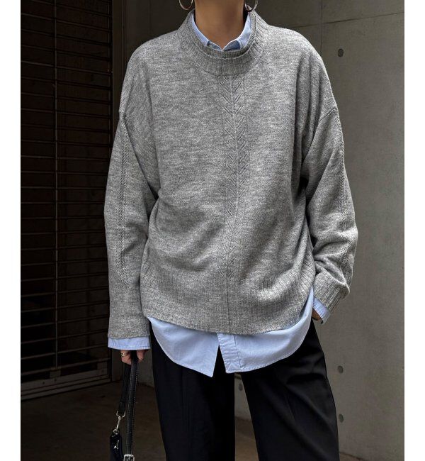 Lbc with Life「透かしラインバックスリットニット」|カーディガン|