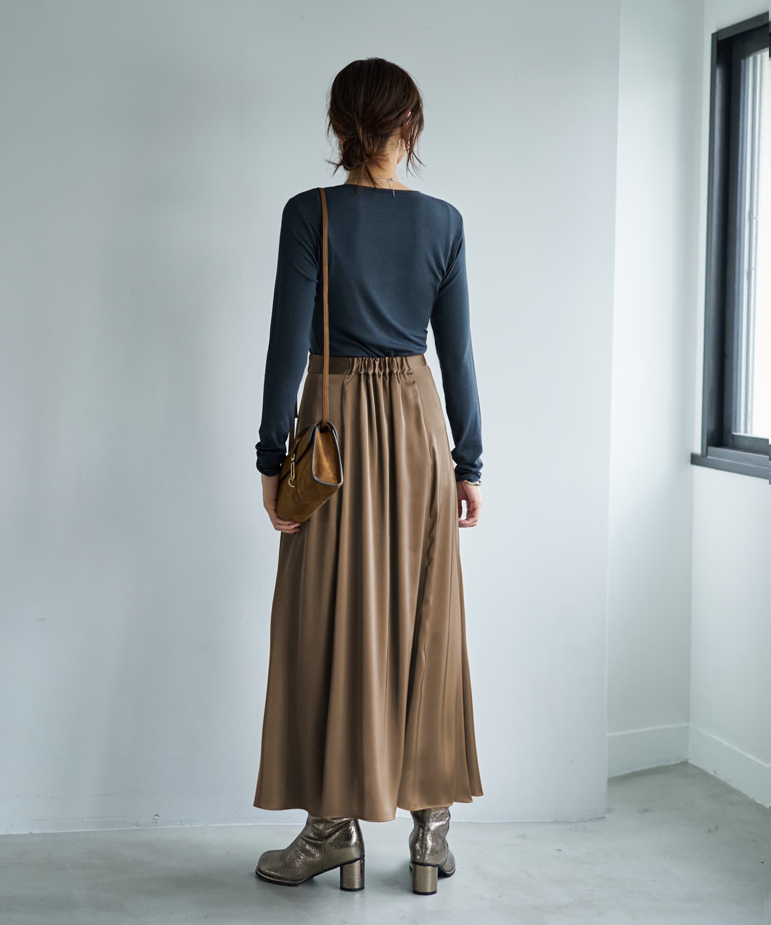 STYLE DELI「とろみ薄リブクルーネックトップス」|Tシャツ・カットソー|