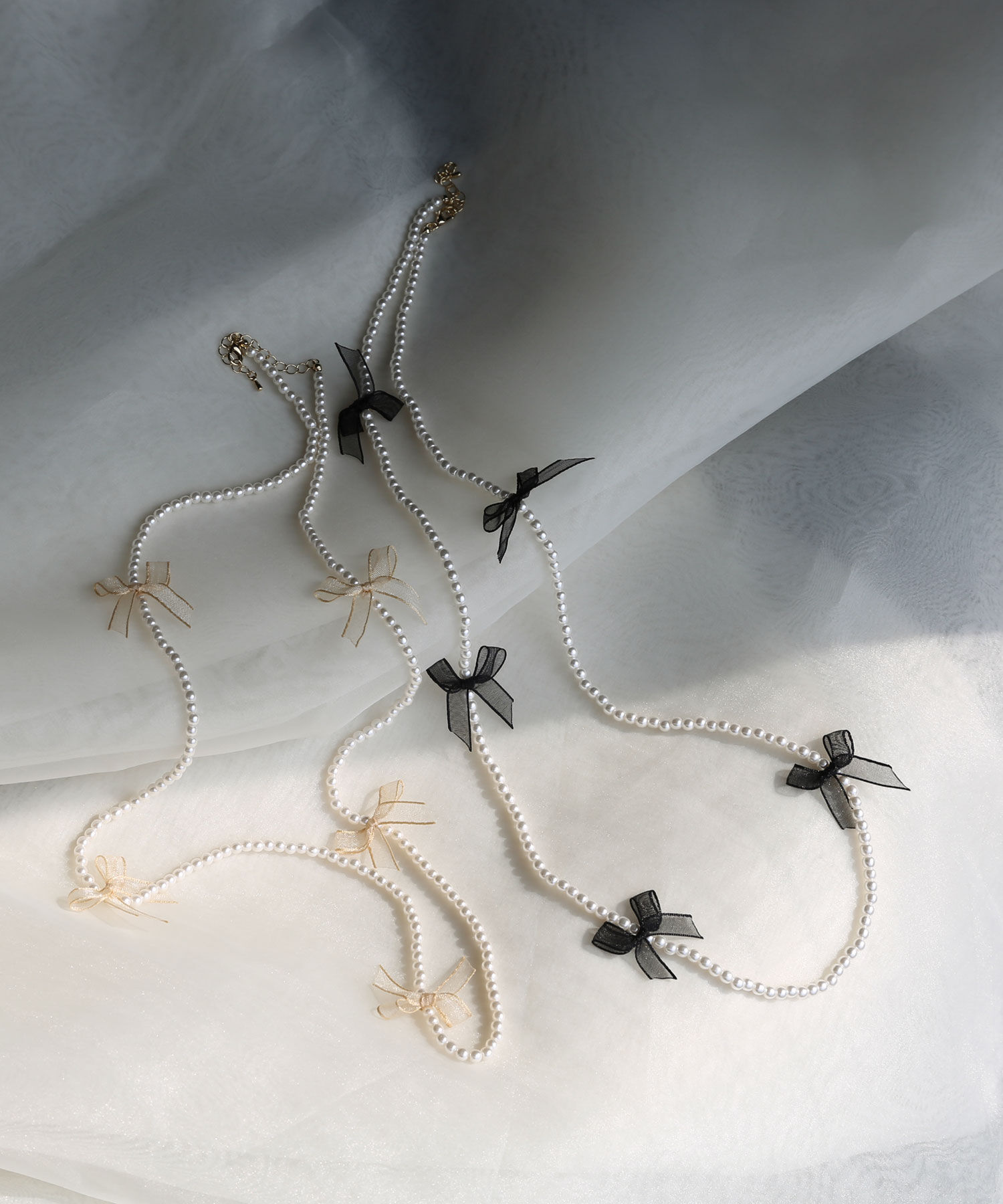 colleca la「リボン付きロングパールネックレス」|ネックレス|