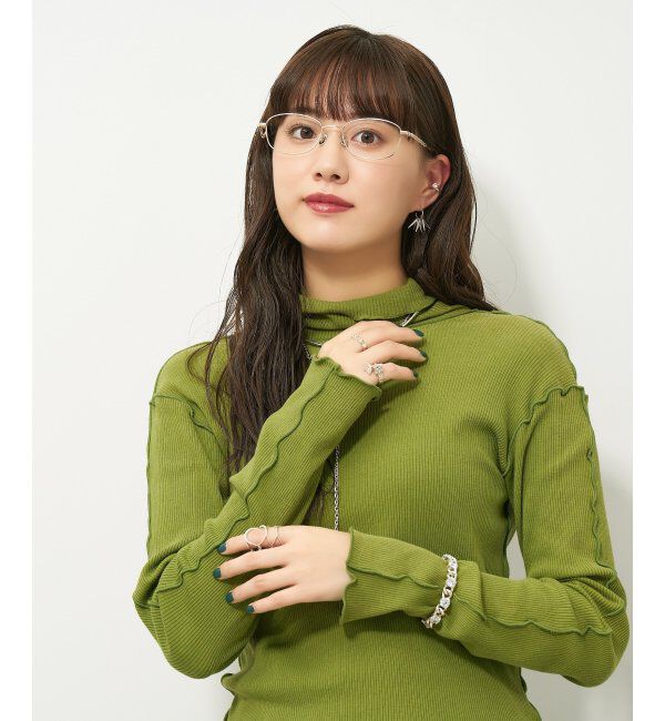  「【LOVE BY e.m.コラボ】&ldquo;atmosphere&rdquo;｜スクエア型メタルフレーム｜Zoff｜LOVE BY e.m. レンズ交換券付」|メガネ|