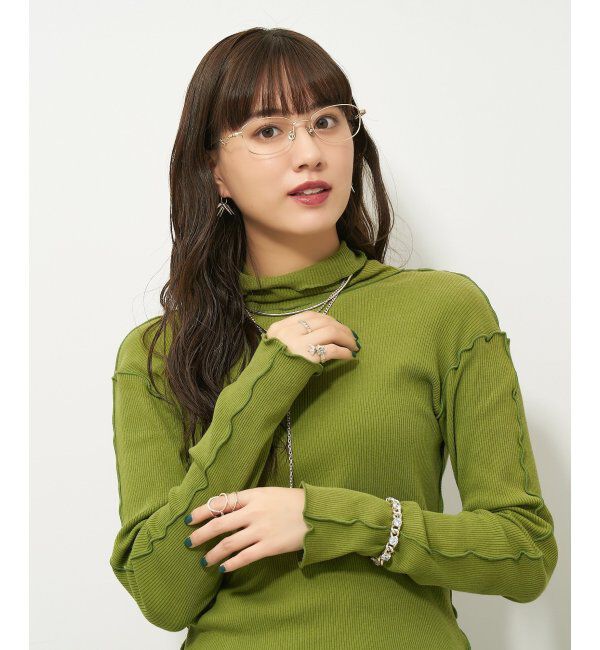  「【LOVE BY e.m.コラボ】&ldquo;atmosphere&rdquo;｜スクエア型メタルフレーム｜Zoff｜LOVE BY e.m. レンズ交換券付」|メガネ|