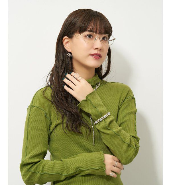  「【LOVE BY e.m.コラボ】&ldquo;atmosphere&rdquo;｜スクエア型メタルフレーム｜Zoff｜LOVE BY e.m. レンズ交換券付」|メガネ|