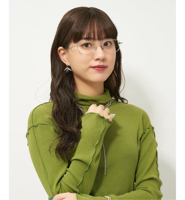  「【LOVE BY e.m.コラボ】&ldquo;atmosphere&rdquo;｜スクエア型メタルフレーム｜Zoff｜LOVE BY e.m. レンズ交換券付」|メガネ|