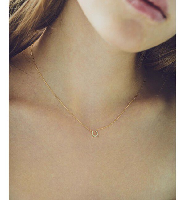 ete「K18YG ホースシュー ダイヤモンド ネックレス」|ネックレス|