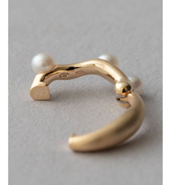 ete「K10YG パール ハグカフ　リバーシブル」|イヤーカフ|