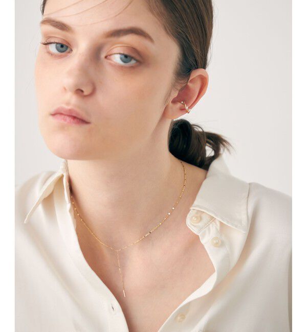 ete「K10YG パール ハグカフ　リバーシブル」|イヤーカフ|