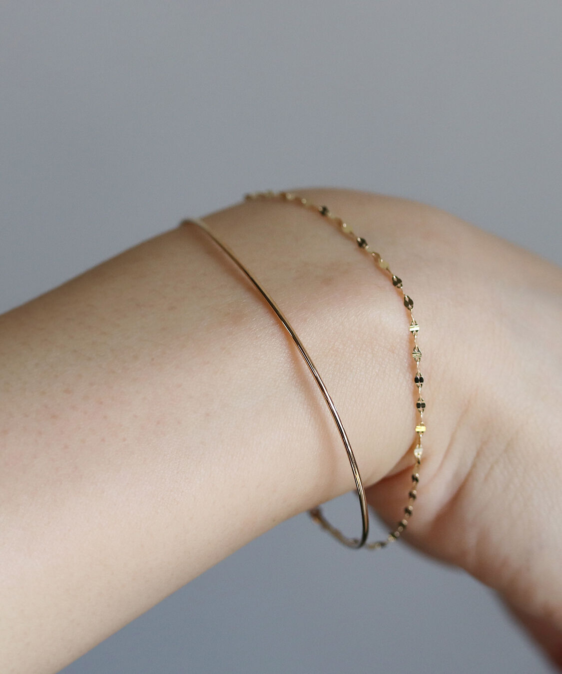  「ゴールド エクレアチェーン バングル | K10YG」|ブレスレット・バングル|