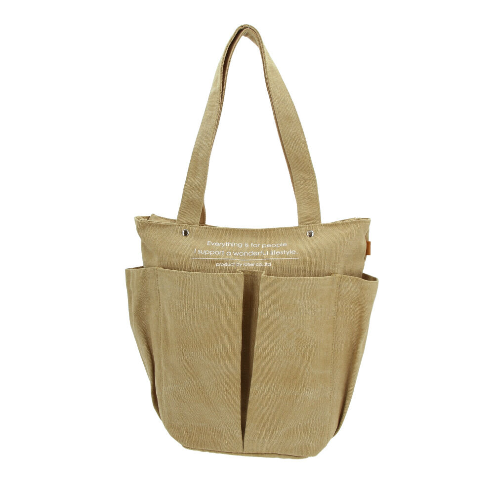 BACKYARD FAMILY「キャンバス トート ポケットたくさん 通販 大容量 トートバッグ デイパック ビッグサイズ」|トートバッグ|ベージュ1