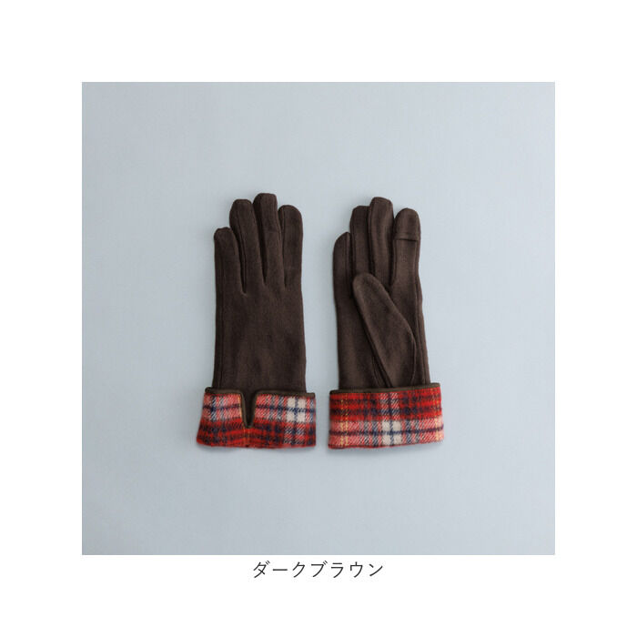 BACKYARD FAMILY「クロダ 手袋 レディース 通販 グローブ 手ぶくろ 暖かい かわいい 通勤 通学 タータンチェック」|手袋|