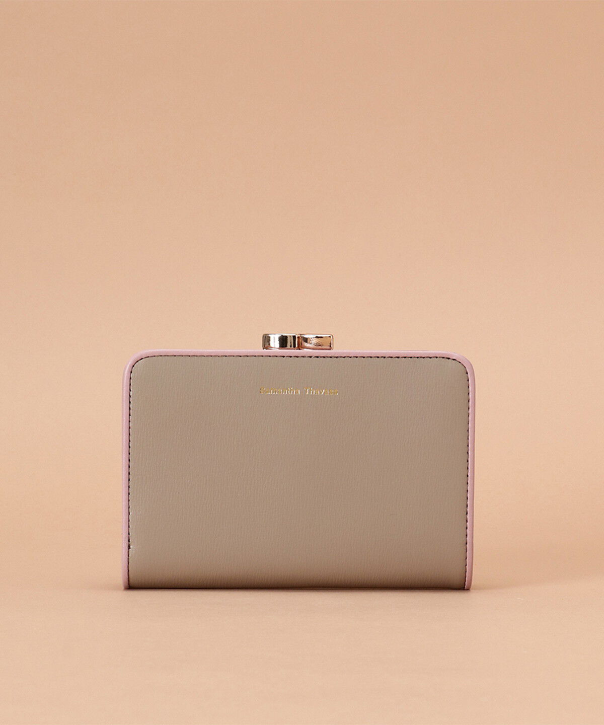 Samantha Thavasa「シンプルバイカラー口金折財布」|財布|ベージュ