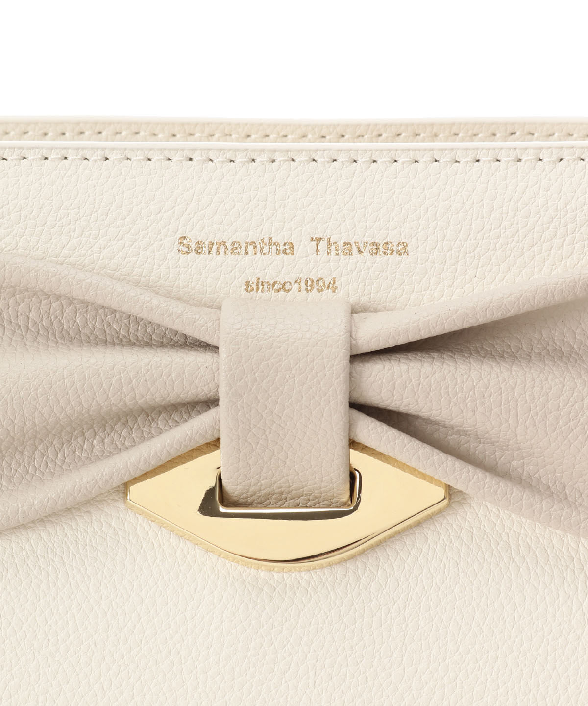 Samantha Thavasa「バイカラーリボンモチーフ スプリットレザーショルダーバッグ」|ショルダー・メッセンジャー|